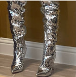 Load image into Gallery viewer, Couture Bliss “Silver Siren” Boot
